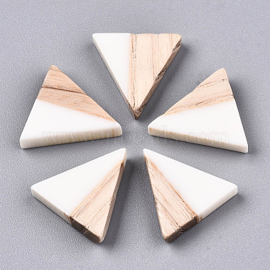 Cornsilk Triangle Resin+Wood Cabochons