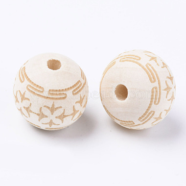 Unfinished Natural Wood European Beads(WOOD-S057-007B)-2