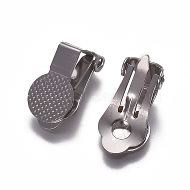 Stainless Steel Clip-on Earring Findings(KK-F785-03P)-2