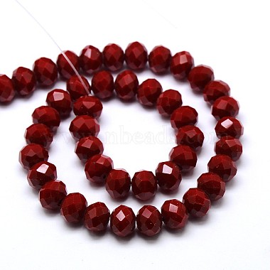 Opaque Solid Color Crystal Glass Rondelle Beads Strands(EGLA-F047A-10)-3