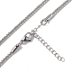 304 Stainless Steel Bone Rope Chain Necklace for Women(NJEW-I121-01B-P)-2