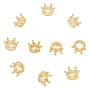 Clear Crown Brass+Cubic Zirconia Beads(KK-NB0004-41G)