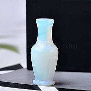 Opalite Carved Vase Figurines, for Home Office Desktop Feng Shui Ornament, 48x20mm(PW-WG21325-05)