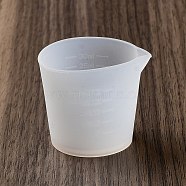 Silicone Epoxy Resin Mixing Measuring Cups, For UV Resin, Epoxy Resin Jewelry Making, Column, White, 45x37x37mm, Inner Diameter: 34x39mm, Capacity: 30ml(1.01fl. oz)(DIY-G091-07A)