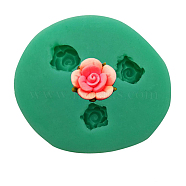 Flower Theme DIY Silicone Molds, Fondant Molds, Resin Casting Molds, for Chocolate, Candy, UV Resin & Epoxy Resin Craft Making, Light Sea Green, 40x40x9mm(PW-WG75916-01)