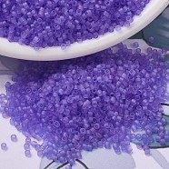 MIYUKI Delica Beads, Cylinder, Japanese Seed Beads, 11/0, (DB0783) Dyed Semi-Frosted Transparent Purple, 1.3x1.6mm, Hole: 0.8mm, about 2000pcs/10g(X-SEED-J020-DB0783)