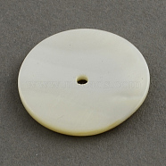 Natural Sea Shell Beads, Disc/Flat Round, Heishi Beads, Seashell Color, 6x1mm, Hole: 1mm(SSHEL-R024-6mm)