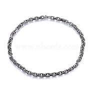 304 Stainless Steel Cable Chain Necklaces, with Toggle Clasps, Antique Silver, 23.62 inch(60cm), 9.5mm(NJEW-H493-18AS)