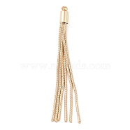 Brass Big Tassel Pendants, Real 14K Gold Plated, 60x4mm, Hole: 1.6mm(KK-N256-13G)