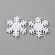 Plastic Cabochons, Snowflake, White, 16.5x14.5x2.5mm(FIND-WH20018-15A)