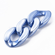 Opaque Acrylic Linking Rings, Quick Link Connectors, for Curb Chains Making, Pearlized, Twist, Cornflower Blue, 29x20x6mm, Inner Diameter: 8x16mm(OACR-S036-011A-05)
