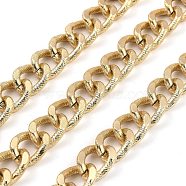 Aluminium Curb Chains, Unwelded, with Spool, Light Gold, 17x13x3mm, about 32.81 Feet(10m)/Roll(CHA-C002-03KCG)