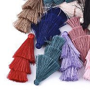 Polyester Tassel Big Pendant Decorations, Mixed Color, 65~72x25~28mm(FIND-S288-M)