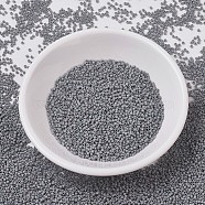 MIYUKI Delica Beads, Cylinder, Japanese Seed Beads, 11/0, (DB0882) Matte Opaque Gray AB, 1.3x1.6mm, Hole: 0.8mm, about 10000pcs/bag, 50g/bag(SEED-X0054-DB0882)