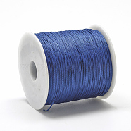 Polyester Cords, Medium Blue, 0.8mm, about 131.23~142.16 yards(120~130m)/roll(OCOR-Q037-15)