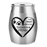 ARRICRAFT 1Pc Column Mini Stainless Steel Urn for Human Pet Ashes, Small Cremation Urn, Memorial Keepsake Ash Holder, with 1Pc Velvet Drawstring Pouches, Heart, 30x40mm(AJEW-AR0001-84L)