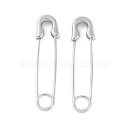 Non-Tarnish 304 Stainless Steel Safety Pins, Stainless Steel Color, 33.5x8x2.5mm(STAS-L022-404P)