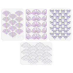 4Pcs 4 Styles PET Hollow Out Drawing Painting Stencils, for DIY Scrapbook, Photo Album, Fan, 297x210mm, 1pc/style(DIY-WH0416-0036)