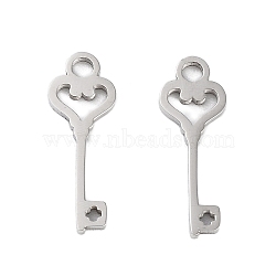 Non-Tarnish 316 Surgical Stainless Steel Pendants, Laser Cut, Key Charm, Stainless Steel Color, 15.5x5.5x1mm, Hole: 1.5mm(STAS-C096-02P)