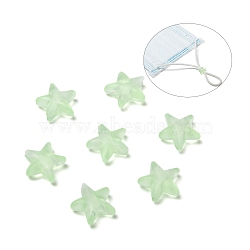 Star PVC Plastic Cord Lock for Mouth Cover, Anti Slip Cord Buckles, Rope Adjuster, Pale Green, 10.5x10.5x4mm, Hole: 2.5x4mm(KY-D013-02A)