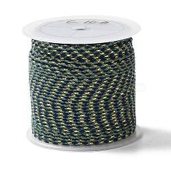 4-Ply Polycotton Cord, Handmade Macrame Cotton Rope, for String Wall Hangings Plant Hanger, DIY Craft String Knitting, Dark Green, 1.5mm, about 4.3 yards(4m)/roll(OCOR-Z003-D114)