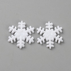 Plastic Cabochons, Snowflake, White, 16.5x14.5x2.5mm(FIND-WH20018-15A)