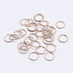 925 Sterling Silver Open Jump Rings, Round Rings, Rose Gold, 24 Gauge, 4x0.5mm, Inner Diameter: 2.5mm, about 446pcs/10g(STER-F036-02RG-0.5x4mm)