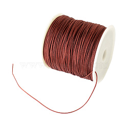 Braided Nylon Thread, Chinese Knotting Cord Beading Cord for Beading Jewelry Making, Saddle Brown, 0.8mm, about 100yards/roll(NWIR-R006-0.8mm-713)