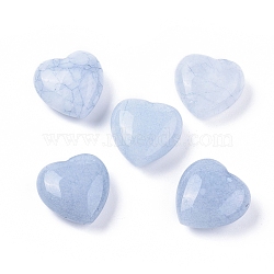 Natural Blue Aventurine Heart Love Stone, Pocket Palm Stone for Reiki Balancing, 25x25x12~13mm(G-L533-31-1)