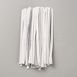 100Pcs Paper Wire Twist Ties, Wrapping Supplies for Gift Bags, Party Cake Pops, Art Craft, White, 120x4x0.5mm(FIND-WH20012-77B)