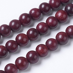Natural Wood Beads Strands, Round, Coconut Brown, 10mm, Hole: 1mm, about 38pcs/strand, 15.1 inch(38.5cm)(WOOD-J001-05-10mm)