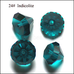 K9 Glass, Imitation Austrian Crystal Beads, Grade AAA, Faceted, Diamond, Dark Cyan, 7x5mm, Hole: 0.9~1mm(SWAR-F075-8mm-24)