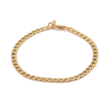 304 Stainless Steel Curb Chains Bracelets, Couple Bracelets for Women, Golden, 8 inch(20.2cm)