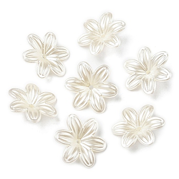 ABS Imitation Pearl Beads, Flower, 16x17.5x4mm, Hole: 1.4mm