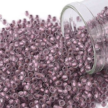 TOHO Round Seed Beads, Japanese Seed Beads, (267FM) Metallic Rose Lined Crystal Rainbow Matte, 11/0, 2.2mm, Hole: 0.8mm, about 3000pcs/10g