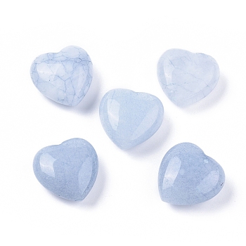 Natural Blue Aventurine Heart Love Stone, Pocket Palm Stone for Reiki Balancing, 25x25x12~13mm
