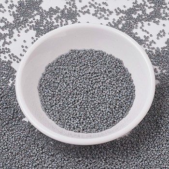 MIYUKI Delica Beads, Cylinder, Japanese Seed Beads, 11/0, (DB0882) Matte Opaque Gray AB, 1.3x1.6mm, Hole: 0.8mm, about 10000pcs/bag, 50g/bag
