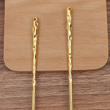 Alloy Hair Stick Findings, Bar, Golden, 170x3.5~6mm