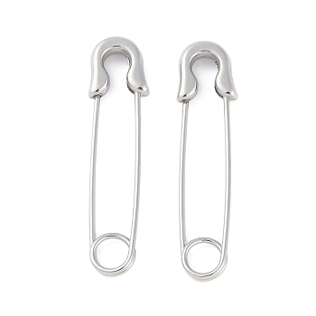 Non-Tarnish 304 Stainless Steel Safety Pins, Stainless Steel Color, 33.5x8x2.5mm