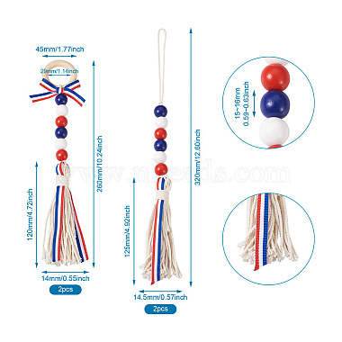 4Pcs 2 Style Independence Day Theme Hemp Rope Tassels Pendant Decorations(HJEW-CF0001-19)-3