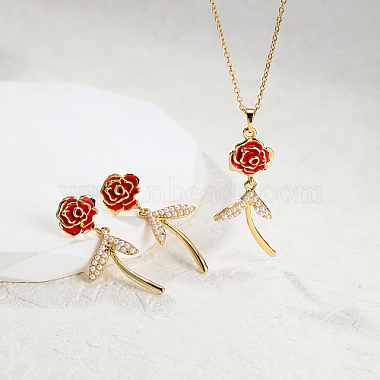 Alloy Stud Earring & Pendant Necklaces for Women(LF3294)-2