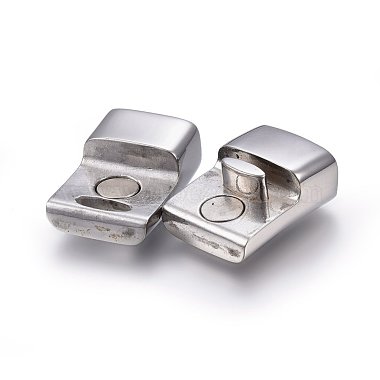 304 Stainless Steel Magnetic Clasps with Glue-in Ends(STAS-E440-39P)-3