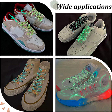 Fingerinspire 7Pairs 7 Colors Luminous Polyester Shoelaces(DIY-FG0003-19)-6