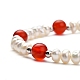 Natural Red Agate/Carnelian(Dyed & Heated)(Dyed) Beaded Bracelets(BJEW-JB05313-04)-2