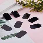 15Pcs Aluminum Pendants, Blank Tags, Rectangle, Black, 50x29x1mm, Hole: 3.5mm(ALUM-LP0001-02)