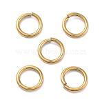 Ion Plating(IP) 304 Stainless Steel Open Jump Rings, Saw Cut Seamless Round, Real 18K Gold Plated, 10x1.5mm, 15 Gauge, Inner Diameter: 7mm, about 29pcs/10g(X-STAS-M081-02G-01)
