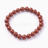 Natural Red Jasper Beads Stretch Bracelets, Round, 2 inch~2-1/8 inch(5.2~5.5cm), Beads: 8~9mm(BJEW-F380-01-B02)