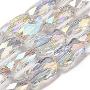 Transparent Electroplate Glass Beads Strands, AB Color Plated, Faceted, Fish, Clear AB, 10x6x4mm, Hole: 1.2mm, about 66~70pcs/strand, 26.18~27.56 inch(66.5~70cm)
(GLAA-G116-01A-AB01)