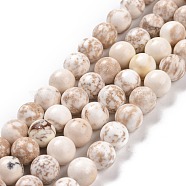 Natural Magnesite Beads Strands, Round, 8mm, Hole: 1mm, about 48pcs/strand, 15.7 inch(39.8cm)(TURQ-P027-22-8mm)