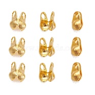 Iron Bead Tips, Calotte Ends, Cadmium Free & Lead Free, Clamshell Knot Cover, Golden, 4x2mm, Hole: 1mm, 1.5mm inner diameter(IFIN-R199-01G)